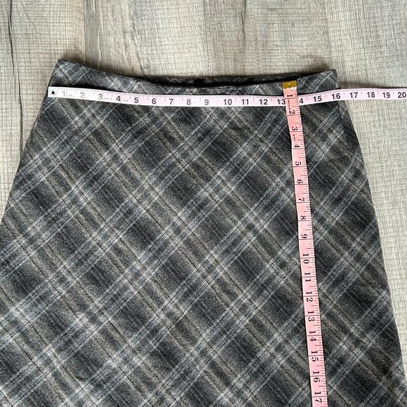 Isda & Co. wool blend plaid midi a-line skirt (size 10) - Picture 9 of 11